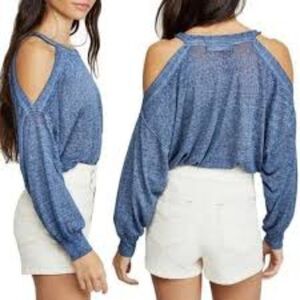 Free People x We The Free Chill Out Cold Shoulder Boho Burn Out Top Small